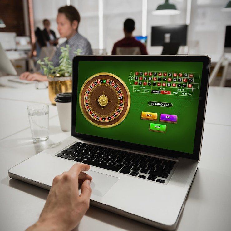 Live baccarat dealer in under 2.75 studio preparing cards for Lightning Baccarat round